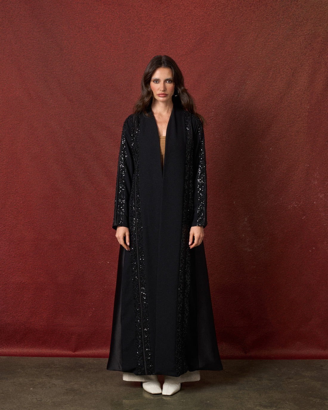 Buy online: the Stella abaya by Le Reflet, premium quality statement design. Trending design, fast home delivery across Qatar and Doha.