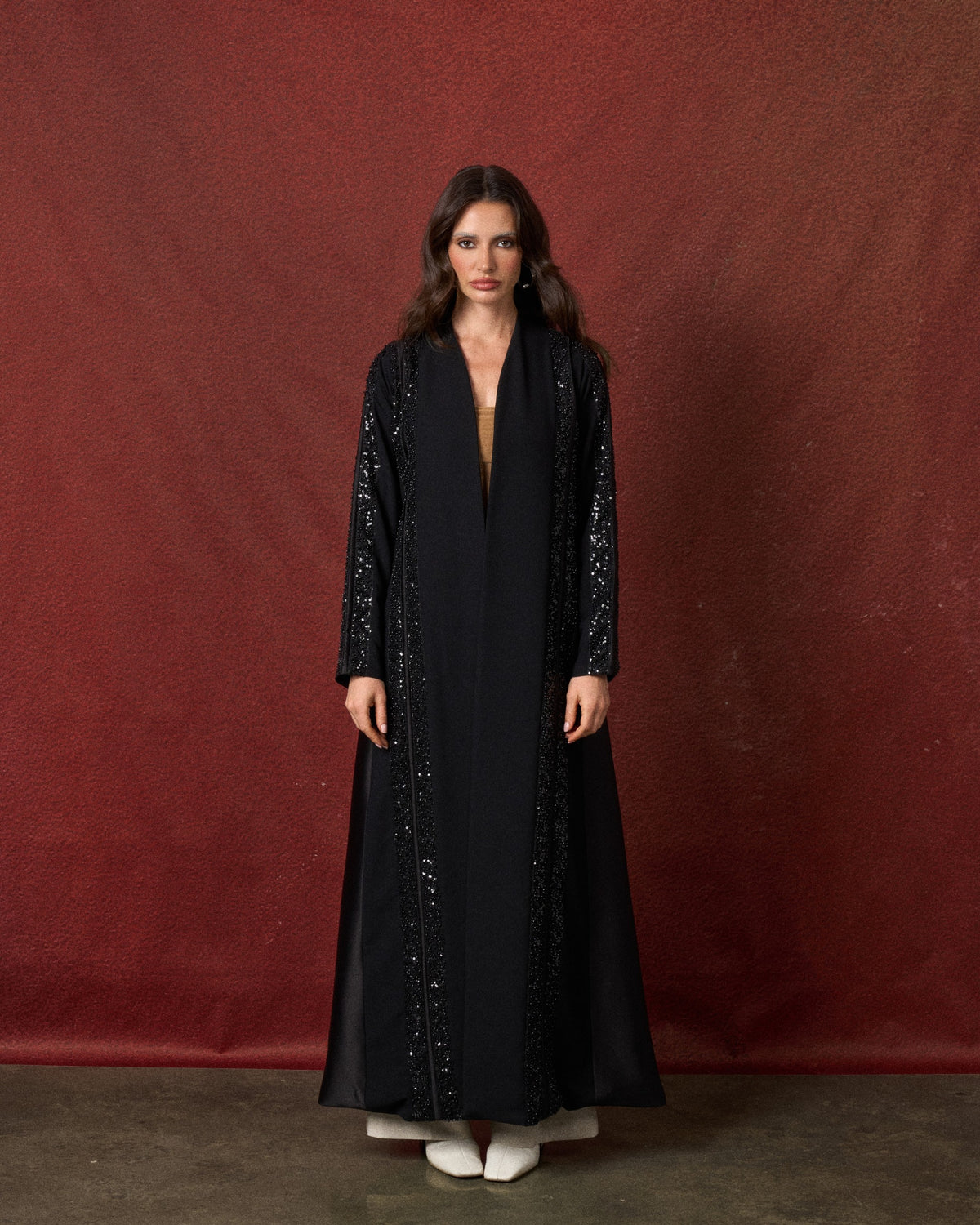 Buy online: the Stella abaya by Le Reflet, premium quality statement design. Trending design, fast home delivery across Qatar and Doha.