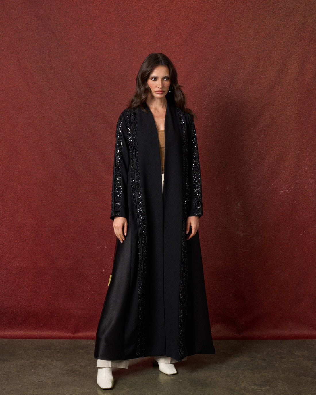 Buy online: the Stella abaya by Le Reflet, premium quality statement design. Trending design, fast home delivery across Qatar and Doha.